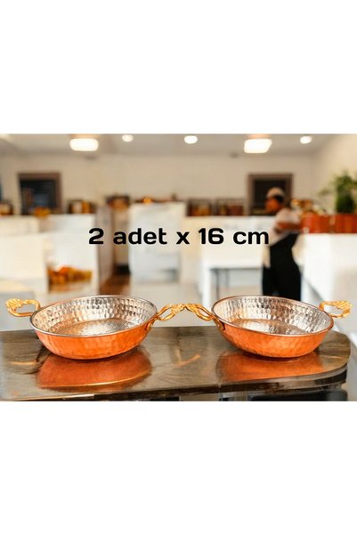 MY ZEY 2 adet Yumurta Menemen Bakır tava Çekiç dövme 16 cm