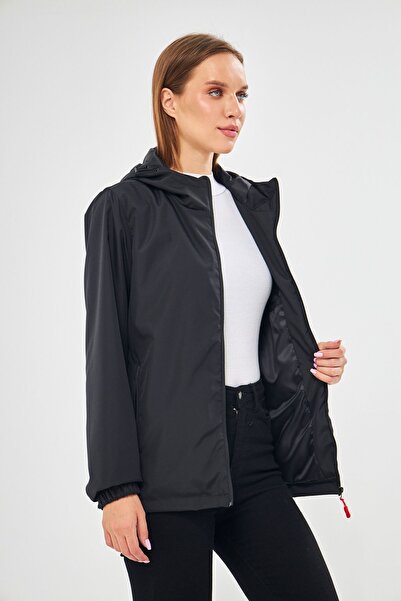 D1fference Dámská podšitá voděodolná pláštěnka s kapucí a kapsami - bunda do větru