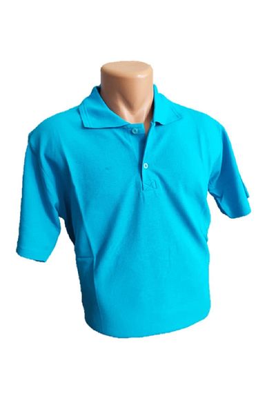 Cooqpoo Ανδρικό μπλουζάκι Blue Polo Neck Quality - S, M, L, XL, 2XL