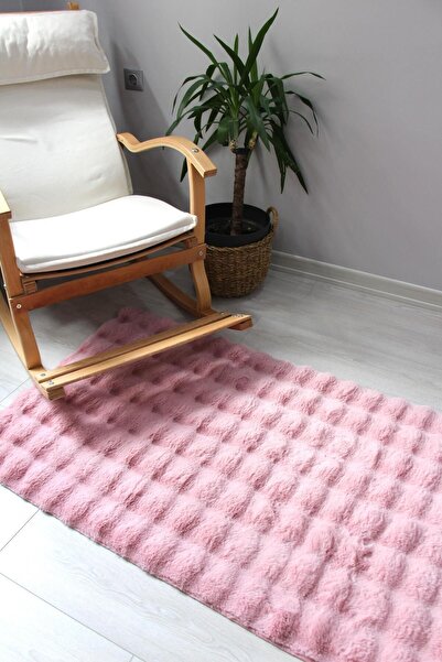 DDHOME Bubble Tavşan Post Yumuşacık Tavşan Tüyü Yıkanabilir Ponpon Post Halı ...