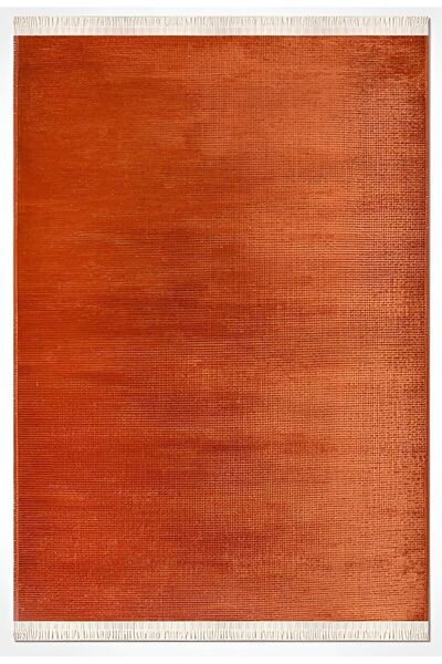 Halımax Crea Halı Azade 8200s Turuncu Şönil Dokuma Kaymaz Tabanlı Kilim
