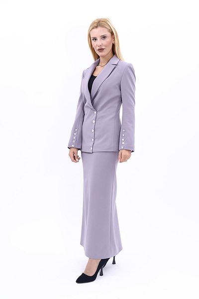 ÖNDER ÖZSOY Anthracite Spanish Sleeve Jacket and Long Pencil Skirt Set