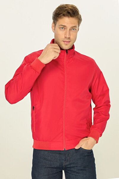 river green Ανδρικό κόκκινο αντιανεμικό, εξαιρετικά ελαφρύ γιακά, μαύρο αθλητ...