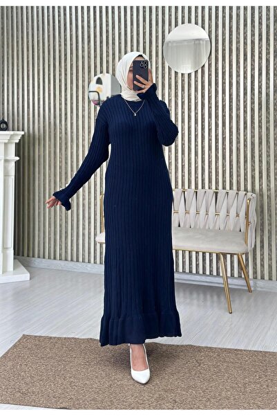 Moda Krash VOLANLI FİTİLLİ TRİKO ELBİSE