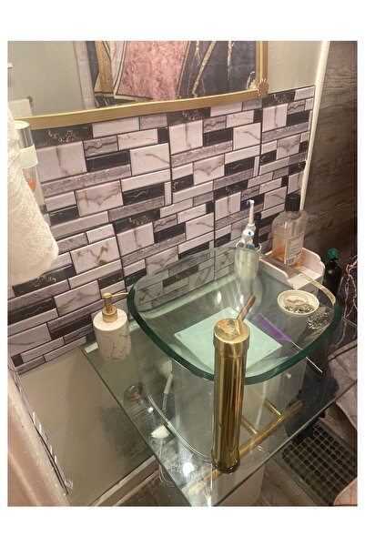 TechnoSmart 10Adet 30X30cm 3D Kendinden Yapışkanlı Duvar Kaplama Su Geçirmez Dekorasyon Mutfak Banyo