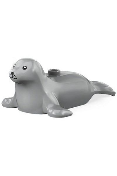 LEGO 1 Piece Light Gray Adult Seal - Mini Figure Animal Seal Accessory