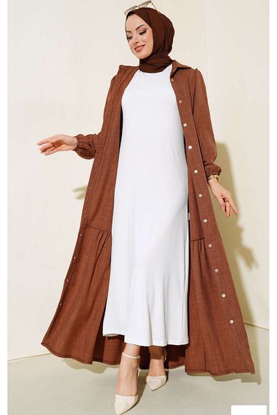MODA MAÇKA PARK Women's Candy Full Length Dress - Abaya Dress Jupon