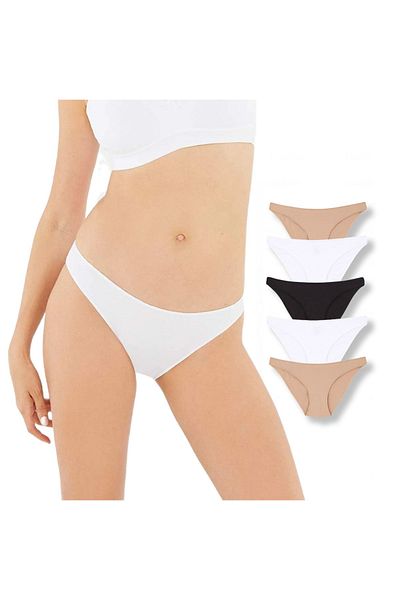 Dagi Klassische Damen Slips aus Baumwolle 5er Pack Bequeme Unterwäsche 36-42