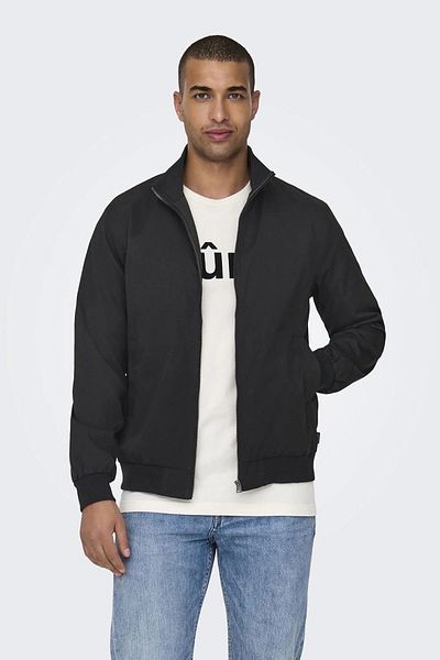 Only & Sons Ανδρικό παλτό με φερμουάρ με γιακά μαύρο - Onsalexander 22027613