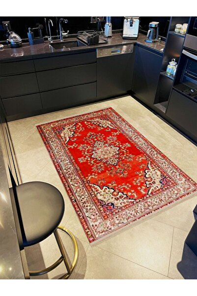 Rugs Modern Halı Колекция  "Перли " Червена тема Флорален етнически мотив Тък...