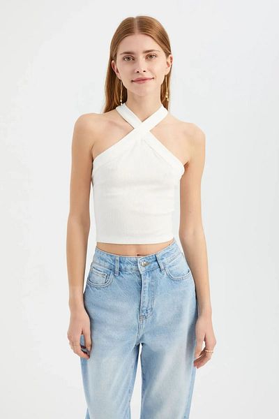 Hiccup Halter Neck Crop Top - Σταυρός μπροστά