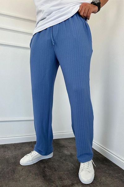 MADZEYMODA Blue Baggy Jogger KE-5070 - Ανδρικό, Λαστιχένια μέση, Full Lycra