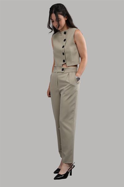 ÖNDER ÖZSOY Bamboo Buttoned Vest Set