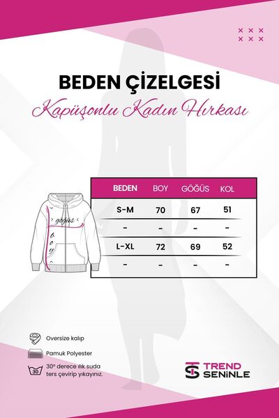 Trendseninle Γυναικείο Μαύρο Φούτερ - Ζακέτα με φερμουάρ