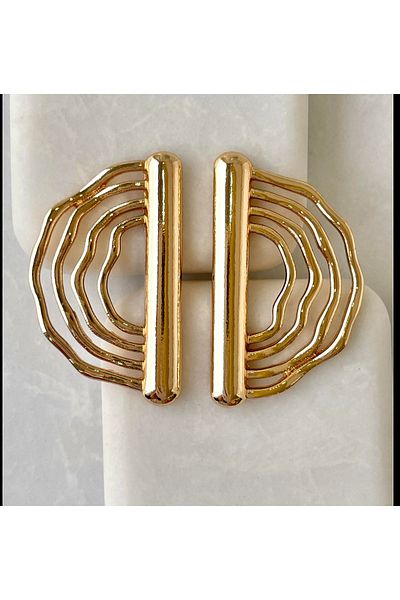 MEECY Gold Color Half Cloud Earrings