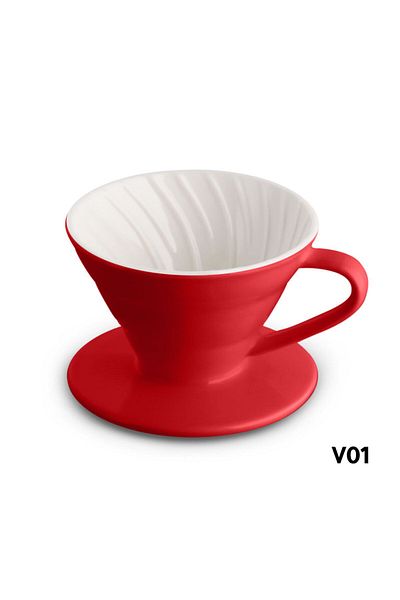 MIBRU Coffee ceramic dripper dual color v01 red