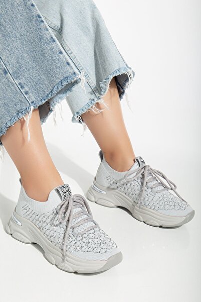 İncim Shine Knitwear Grey Stone - Άνετα Γυναικεία Αθλητικά Παπούτσια