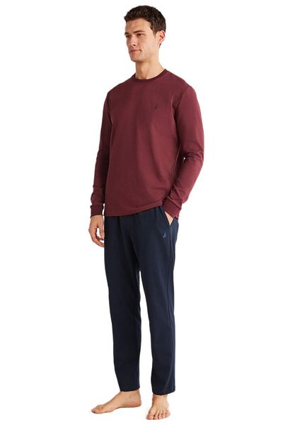 Nautica Men's Claret Red Pajama Set 814