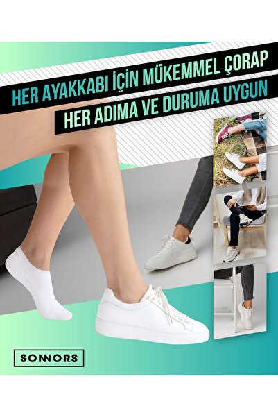 SONNORS 6 чифта невидими чорапи за жени и мъже, неплъзгащи се, от органичен памук, бели, до глезена