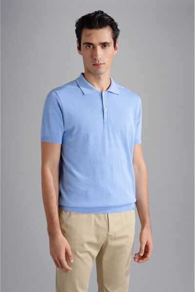 PAUL&SHARK MEN'S KNITTED POLOSHIRT C.WCOTTON