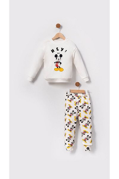 Bubito Hei Bbt Mickey Mouse imprimat Baby&Child Set de jos și de sus-alb