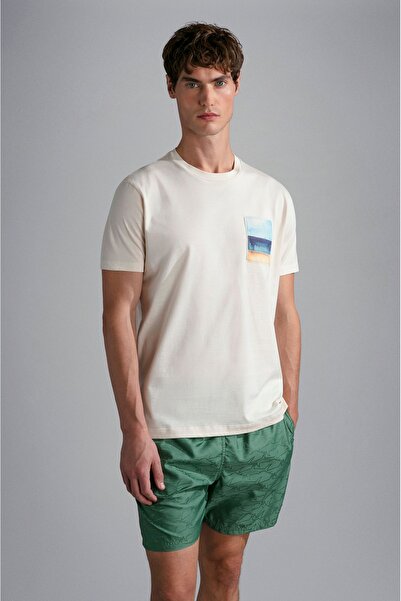 PAUL&SHARK MEN'S KNITTED T-SHIRT C.WCOTTON