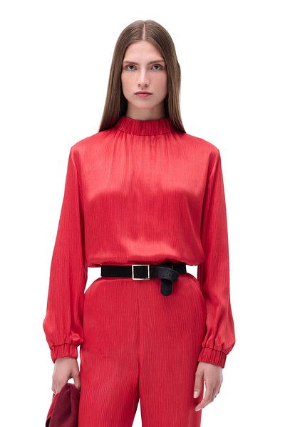 Perspective Mudita Red Regular Fit Women's Blouse