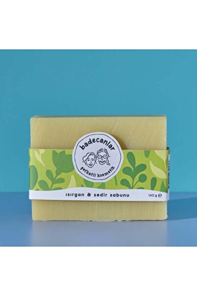 Badecanlar Şefkatli Kozmetik 100 جرام طبيعي مصنوع يدويًا - صابون نبات القراص والأرز (شعر ناعم وناعم ومتساقط)