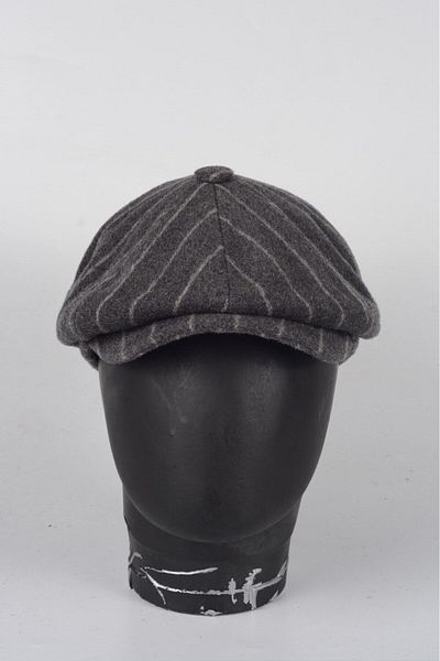 Armalı Şapka Men's Cap - Winter 8 Piece Cashmere Striped Model