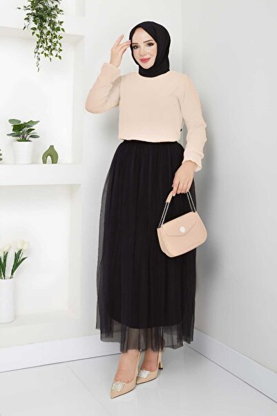 MODAALFABE Tesettür  Prenses Tül Etek