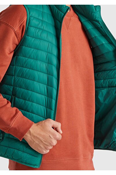 United Colors of Benetton Ανδρικό φουσκωτό γιλέκο σκούρο πράσινο Eco-Recyle