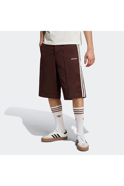adidas Ανδρικό σορτς βερμούδα 80s - 3 ρίγες με κουμπιά 11 ιντσών καφέ