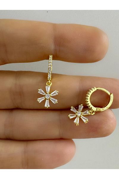 Arescollection Zircon Stone 1 Piece Helix Cartilage Earlobe Compatible Ring Piercing Earrings