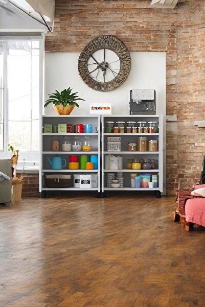 Yeni Vitrin %100 Mdf 8 Raflı 8 Ayaklı Beyaz Çok Amaçlı Ayakkabılık/Kiler Dolabı