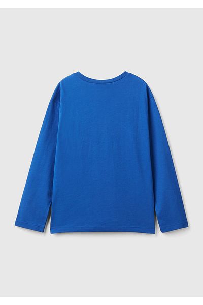 United Colors of Benetton Μακρυμάνικο μπλουζάκι για αγόρι Saks μπλε στρίφωμα με λογότυπο Spiderman