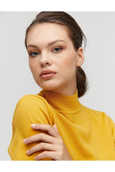 Kayra Basic Triko Bluz Sarı