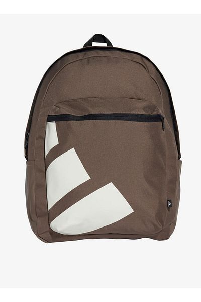 adidas Logo Print Backpack with Adjustable Straps and Zip Closure
