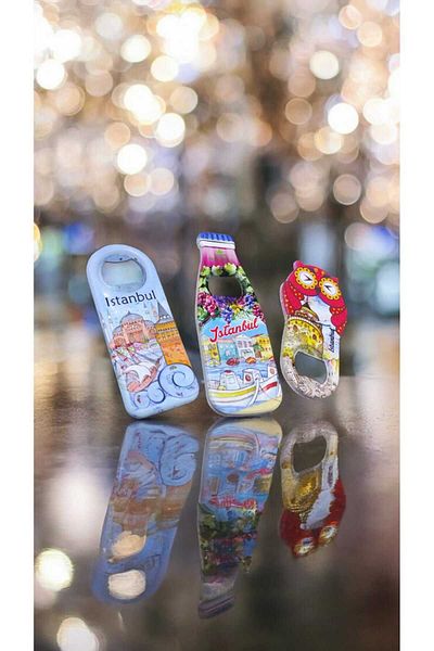 Ayver Istanbul Themed Magnetic Closet Adhesive 3-Piece Opener