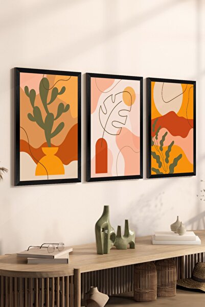 Artavessa طقم طاولة MDF مكون من 3 قطع بإطار أسود - المجموعة 1