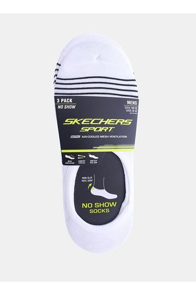 SKECHERS Men's Non-Terry Invisible Sports Socks - S115177-100