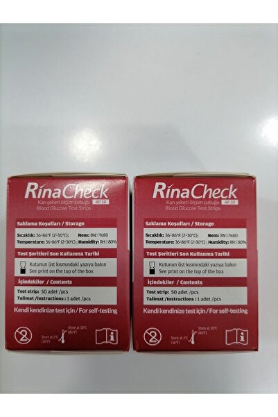 Rina Check Şeker Ölçüm Çubuğu 2 Kutu