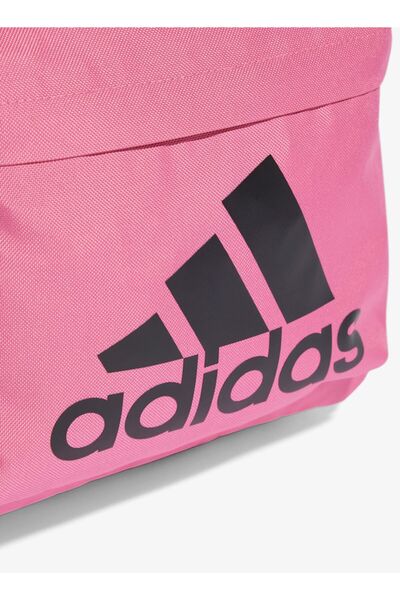adidas Logo Print Backpack with Adjustable Straps and Zip Closure