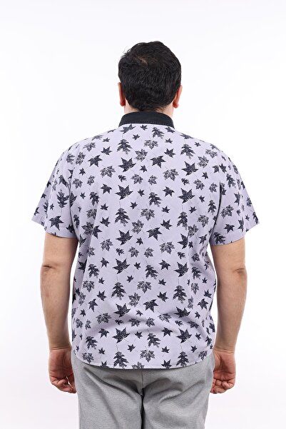 TOUSUS Чоловіча сорочка великого розміру з напіврозрізаним коміром, каменюковим візерунком, каменюковим кольором та ґудзиками KK-8036-TSS