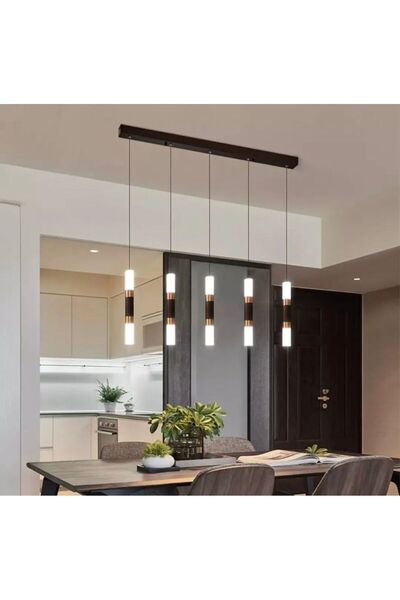 Vonalight 5'li Siyah & Bronz ,Yemekmasa,Mutfak,Banyo,Boru Sarkıt,lamba,led Aydınlatma,dekoratif 3000K Işık