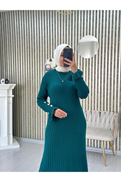 Moda Krash VOLANLI FİTİLLİ TRİKO ELBİSE