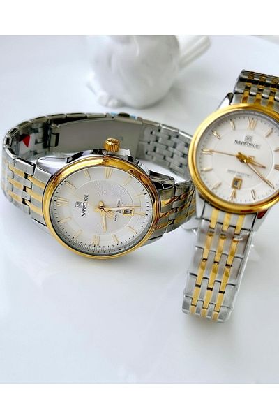 Forsining -Naviforce-Gold&Silver-Bay Couple Watch
