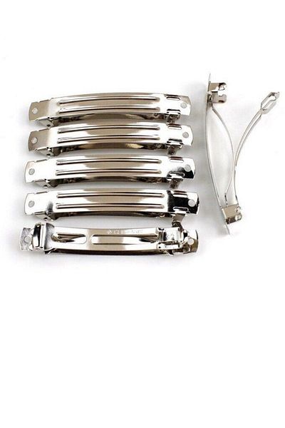 PREGIO 8 cm Automatic Metal Hair Clip - 6 Pieces