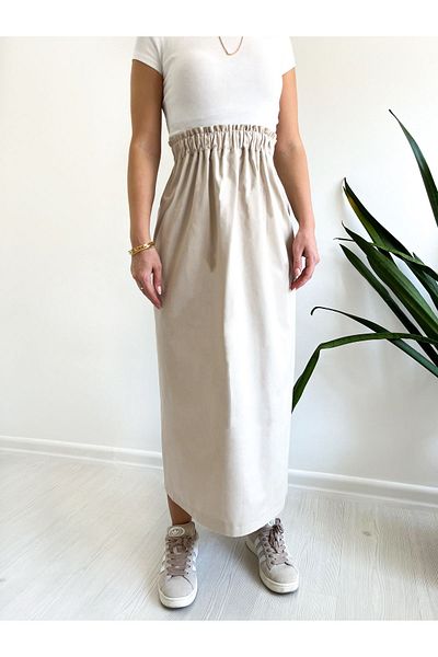 FREYA MODA Pencil Denim Skirt - Elastic Waist