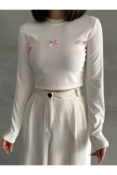 ELBEY Long Sleeve - Camisole Blouse with Front Ribbon Detail