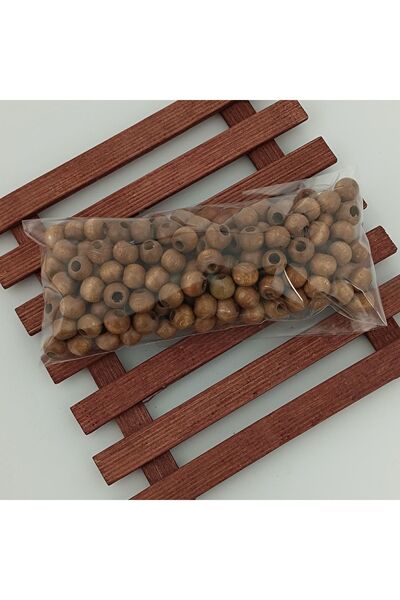 12mm ahşap boncuk 100 graM paket ( 200 adet) FINDIK RENK